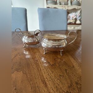 Vintage Silverplate sugar bowl  and creamer tableware
